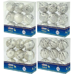 Maury'S Box Natale 9 Sfere Luxury Bianco Argento Decorazioni Assortite precio