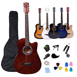 Rosefinch Chitarra acustica 3/4 per principianti, set chitarra acustica per adulti, taglio giovanile, set per principianti, con custodia accordatore,  en oferta