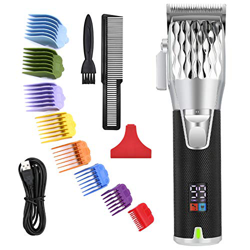 BESTBOMG Tagliacapelli professionale con batteria da 2500 mAh, rasoio di precisione da uomo, con display a LED, 8 ganci, 6000 rpm precio