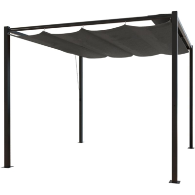 Tusa: gazebo autoportante 3 x 3 m, tela poliestere grigia