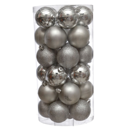 Palline di Natale Confezione da 30 pezzi grigio precio