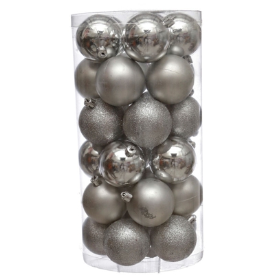 Palline di Natale Confezione da 30 pezzi grigio