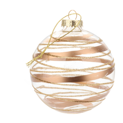 Pallina di Natale con righe oro in vetro, 8 cm oro características