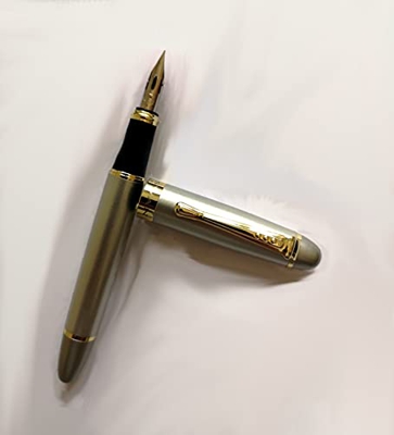 SuperFlex - Penna stilografica in metallo resistente, con pennino flessibile Zebra G, per manga, arte o calligrafia (pennino cromato) (pennino in tita