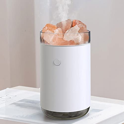 Pilvnar Umidificatore a pietra di sale di cristallo, Diffusore di olio essenziale, 260 ml Umidificatore a nebbia, Portatile Silenzioso USB Umidificato