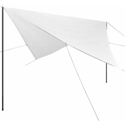 vidaXL Tarp Parasole in HPDE Pali di Montaggio Quadrato 3x3 m Bianco - Bianco precio