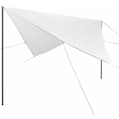 vidaXL Tarp Parasole in HPDE Pali di Montaggio Quadrato 3x3 m Bianco - Bianco