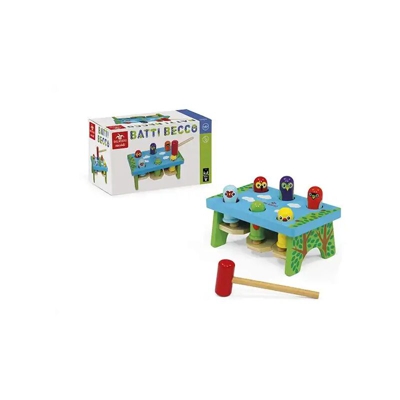 Gioco Batti Becco Colpisci i Pulcini Sollevati con il Martello Tutto In Legno