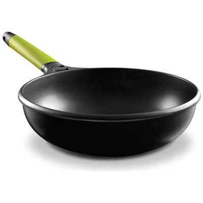 Castey Fundix 28 Cm - 4 Litre Nonstick Cast Aluminium Induction Wok With Kiwi Removable Handle