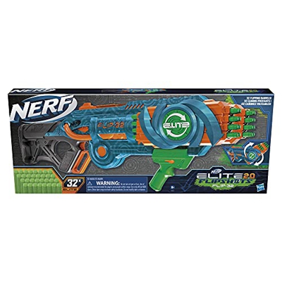Hasbro Nerf Elite 2.0 - Flipshots Flip-32, blaster con 32 canne porta dardi che si ribaltano per raddoppiare la potenza di lancio, capacità 32 dardi, 
