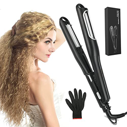 Zoomarlous - Piastra Frisee per capelli mossi onde Effetto Naturale con scanalature larghe, 420 F, per capelli e capelli características