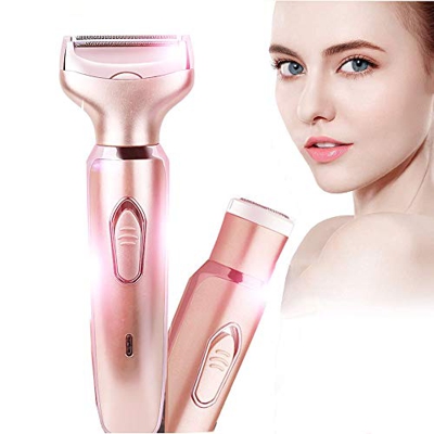 [2in1] Epilatore Indolore Elettrico Lady Flawless, Labbro, Braccio, Ascella, Gamba, Epilatore Impermeabile, Portatile da Viaggio, Rasoio da Donna (Ros