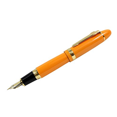 Zoohot Jinhao 159 penna stilografica finiture in oro pennino medio penna pesante - arancia