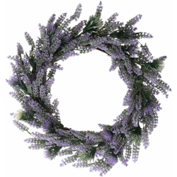 Briday - 21 pollici ghirlanda di lavanda foglie verdi con fiori di tarassaco per la porta d'ingresso ghirlanda viola artificiale per tutte le precio