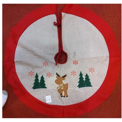Copri base albero di Natale in juta con decoro renna simpatica 90cm