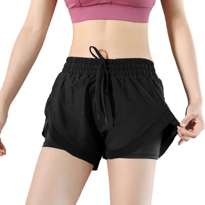 2-in-1 Women High Waist Yoga Shorts with Liner Quick Dry Sport Running Fitness Athletic Shorts with Phone Pocket,Tipo S, Nero - Tipo S, Nero