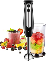 Frullatore ad immersione, 400W Minipimer cupola con 2 lame e paraspruzzi, Gambo staccabile in acciaio inox, , becher senza BPA da 700 ml, Acciaio Inox precio