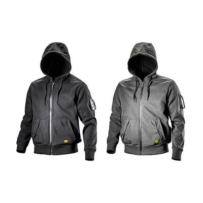 Felpa da lavoro donna Diadora Utility Membrane Fz Hoodie-Grigio-l - Grigio - l - Grigio