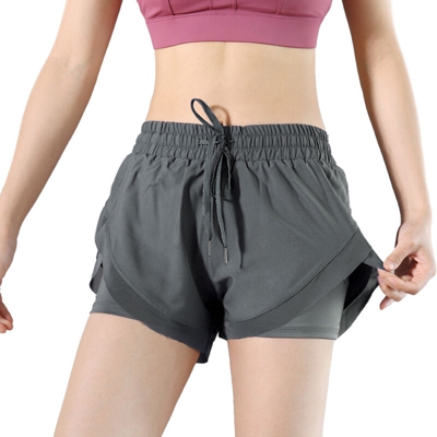 2-in-1 Women High Waist Yoga Shorts with Liner Quick Dry Sport Running Fitness Athletic Shorts with Phone Pocket,Tipo M, Verde scuro - Tipo M, Verde