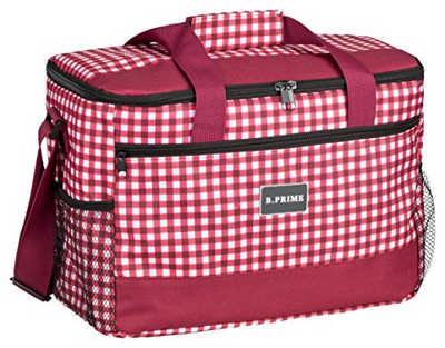 B.PRIME Borsa Termica 20L Classic - Vichy - 36 x 26 x 22 cm - Borsa Isolante I Borsa Termica I Borsa da Picnic I Borsa frigo I Borsa da Campeggio I Pi