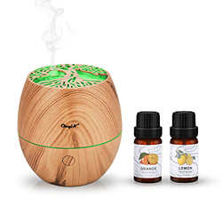 CkeyiN 120ml Diffusore di Oli Essenziali con 2x10ml Oli Essenziali Inclusi,Diffusore di Aromi con 7 colori LED,Silenzioso Diffusore Umidificatore per  en oferta