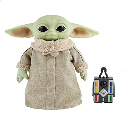Roulette Ou Disney Star Wars The Mandalorian The Child Grogu Animato, Personaggio Radiocomandato con Movimenti e Suoni, Peluche Giocattolo, da 30 cm, 