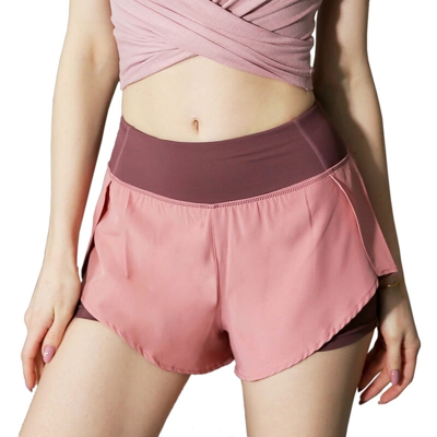 Women 2 in 1 Running Shorts with Liner High Waist Yoga Shorts Active Workout Sports Shorts with Pocket,Tipo M, Rosa - Tipo M, Rosa