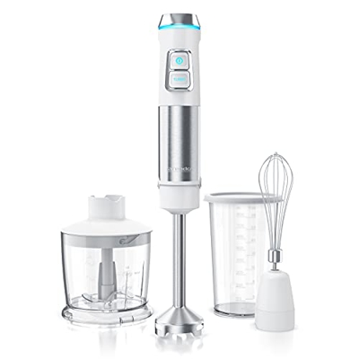 Arendo - Frullatore a immersione 1200 Watt in acciaio inox - Frullatore a mano - Velocità continua - Lama a 4 lame - misurino da 800 ml - tritatutto d