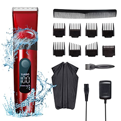 Deaunbr Tagliacapelli per Uomo, Tagliacapelli Professionale con Display a LED, Tagliacapelli Lungo Impermeabile, Tagliacapelli, Set Tagliacapelli per 