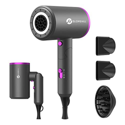Asciugacapelli, Slopehill Phon da Viaggio Professionali, Asciugacapelli Ioni e Ceramica, 1800W, Manico Pieghevole, 3 temperature/2 velocità/ 3 Ugello  precio