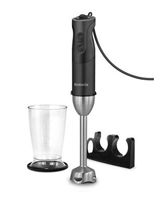 Brabantia BBEK1061MB - Frullatore a immersione, 1000 Watt, 8 marce, turbo, colore: Nero