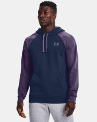 Felpa con cappuccio UA Rival Fleece Colorblock da uomo características