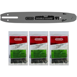 Barra guida da 12 pollici con set di 3 catene 45 maglie OREGON per motosega GT ELEC precio