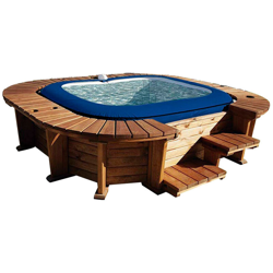 Piscina Idromassaggio in Legno K2O Malibu Per 4-6 persone Quadrata 250x275x71 cm en oferta