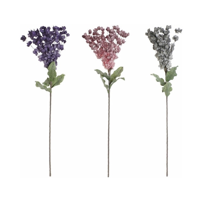 Fiore Decorativo DKD Home Decor Grigio Rosa EVA (etilvinilacetato) Lilla (3 pcs) (30 x 30 x 82 cm)