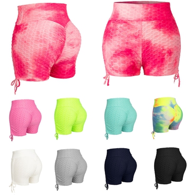 Women Yoga Shorts Sports Shorts High Waist Butt Lifting Bodycon Bandage Breathable Running Exercise Sportswear,Tipo X-Large, Blu scuro - Tipo