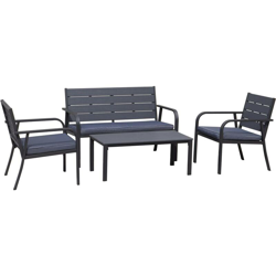Mobili da giardino in resina simil legno Rio-Grigio/Nero características