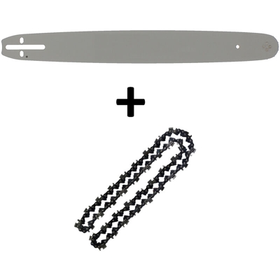 Barra guida da 18 pollici (45 cm) con catena a 72 maglie per motosega