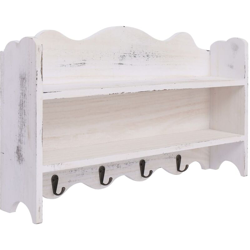YOUTHUP Appendiabiti a Muro Bianco 50x10x30 cm in Legno - Bianco características