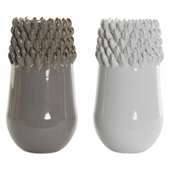 Vaso DKD Home Decor Bianco Grigio Gres Moderno (2 pcs) (14 x 14 x 27 cm) precio