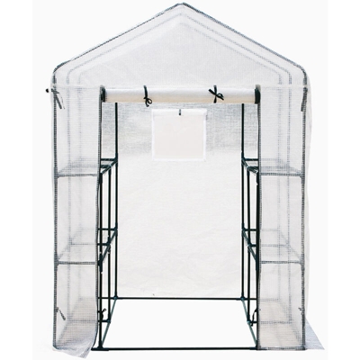 186x120x190cm Serra da giardino portatile con copertura per ripiano Piante in materiale PVC Casa per fiori Casa per tende da esterno Impermeabile