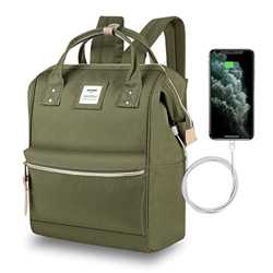 Hethrone Zaino Donna Scuola Porta PC 15.6 Pollici per UniversitÃ, Viaggio, Lavoro, Stile Casual con USB (Verde Militare USB) características
