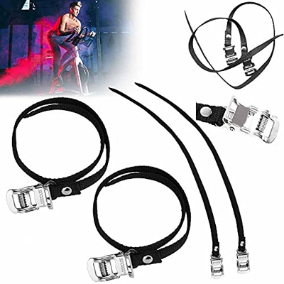 ZACUDA 6 Pezzi Piede Pedale Cinghie in Nylon Anti Scivolo Bici Pedal Toe Clips Circa 450 mm Regolabile Bicicletta Cinghie Pedale per Attrezzi Fissi Mo