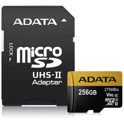 MicroSDXC Premier One V90 Capacità 256 GB UHS-II Classe 10 Velocità fino a 275 MB / s + Adattore