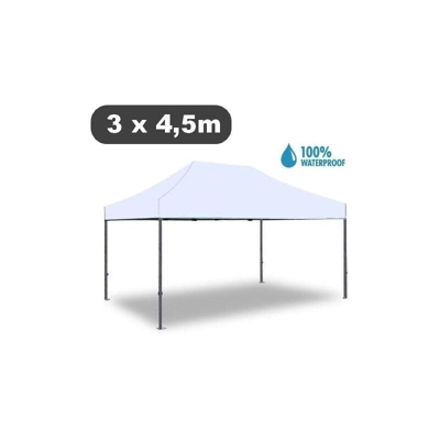 Gazebo pieghevole impermeabile in alluminio 3x4,5m Bianco - Mod. Magnum