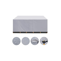 Copertura per mobili da giardino con aperture di ventilazione, tessuto in poliestere 420D, impermeabile, resistente ai raggi UV, per tavolo da precio