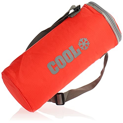 com-four® Borsa Termica Rotonda - Borsa Termica Pieghevole per Una Bottiglia - Piccola Borsa isolata per Picnic, Campeggio, all'aperto, Sport (01 Pezz