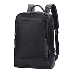 Leathario Zaino in Pelle Vera da Uomo per Uso Quotidiano, Borsa Alla Moda ed Elegante con Grande Capienza e Portatili 14 Pollici, Adeguato per Lavoro, en oferta