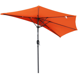 Semi Ombrellone a manovella in Acciaio Inossidabile e Poliestere da 2,7 m con Albero da 38 mm (Terracota) características