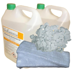 Kit Accesssori 10 lt Bioetanolo Italiano + 2 Fibre Ceramiche + Pietre BIanche Decorative precio